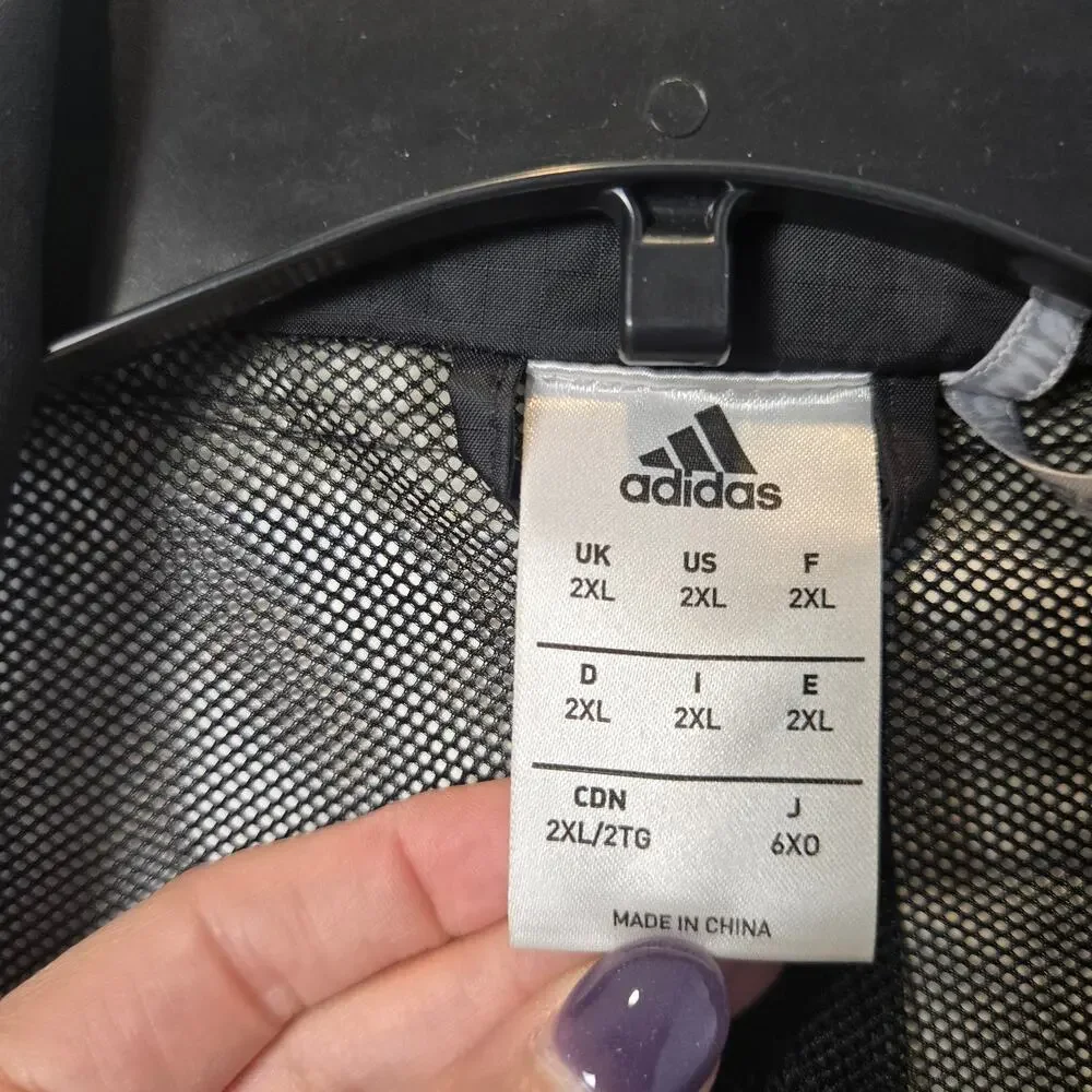 Adidas Red Bull NY windbreaker jacket black on black ripstop 2XL soccer
